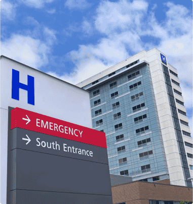 emergency sign outside of a hospital