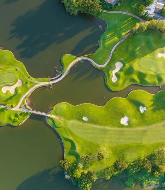 aerial view of a golf course