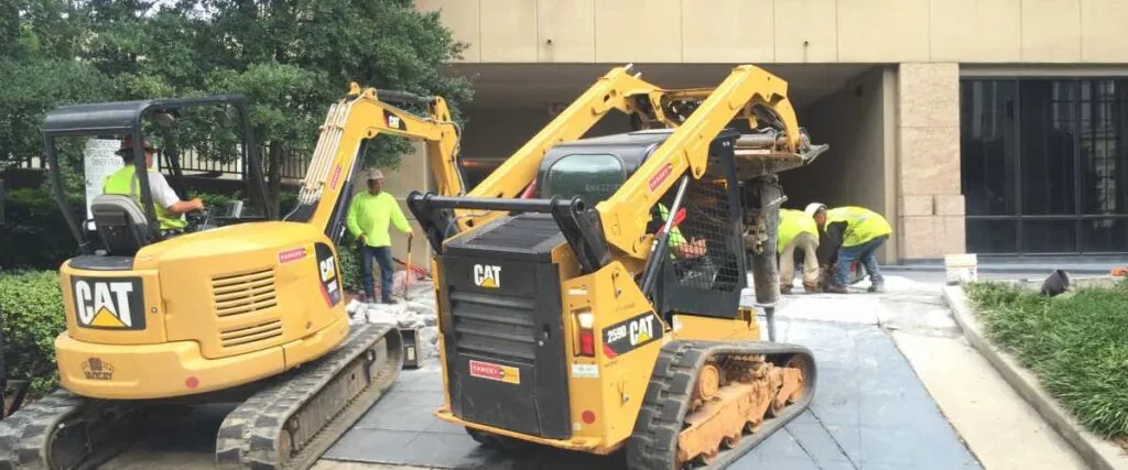 pks paving employees operating excavators
