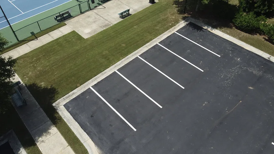 tennis court parking lot