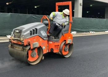 Street being paved