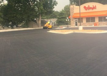 pks paving employees working at a bojangles parking lot